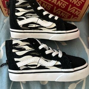 Vans Kids Black and White High-Top Sneakers
